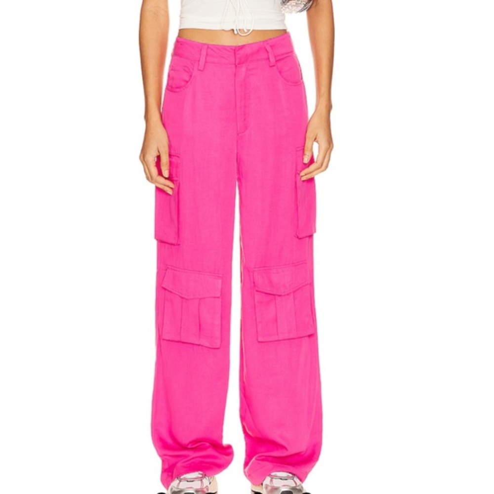 BLANK NYC THE FRANKLIN NWT  HIGH WAIST HOT PINK  CARGO STYLE PANT SZ 27